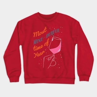 It's The Most Winederful Time of Year Vintage Christmas Wine Lover Crewneck Sweatshirt